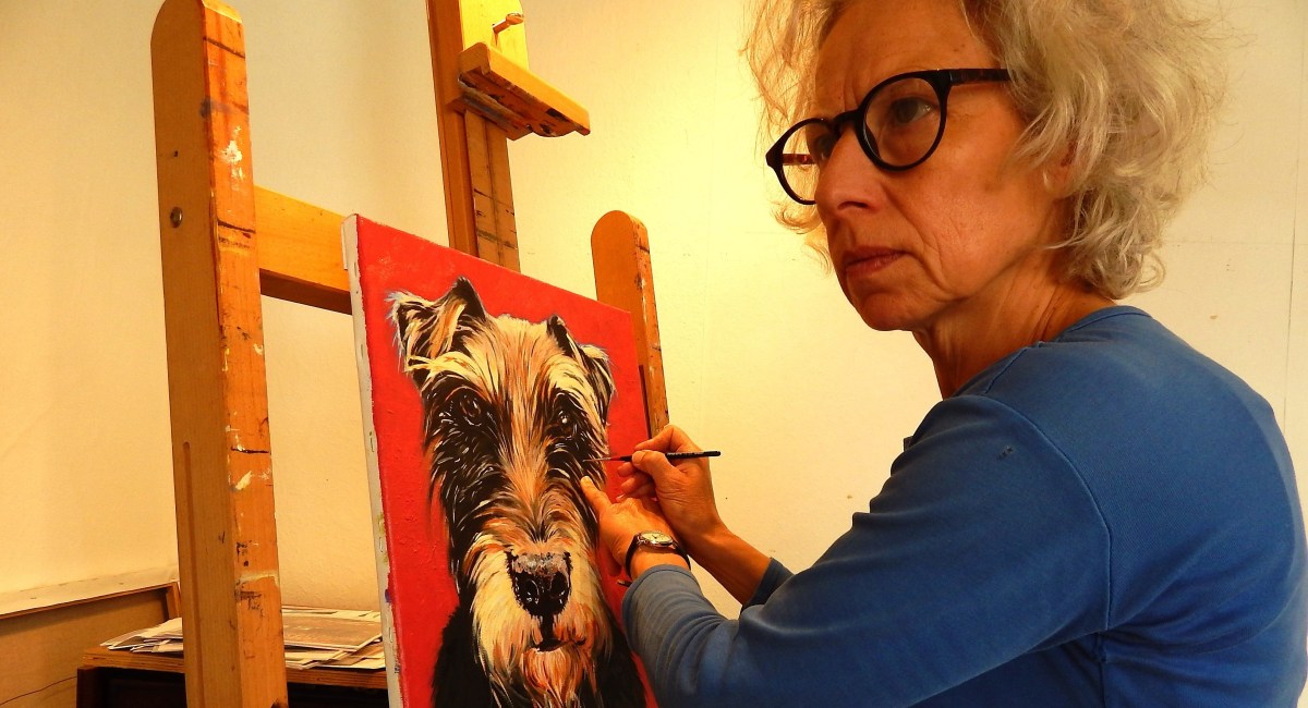 Rebecca Carron Paintings Portrait Dog Rik